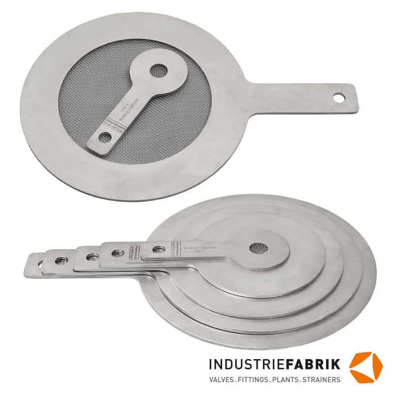 Industriefabrik Schneider flat plate strainer start-up strainer stainless steel type S DN10 DN350 - different sizes and designs manufactured according to DIN 2626, different nominal sizes (DN) and nominal pressures (PN) in stock - buy in online store, direct manufacturer and distributor