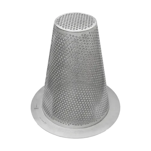 Witch hat strainer DN300 PN25 in stainless steel with 1 mm mesh size as a temporary strainer for steam and condensate
