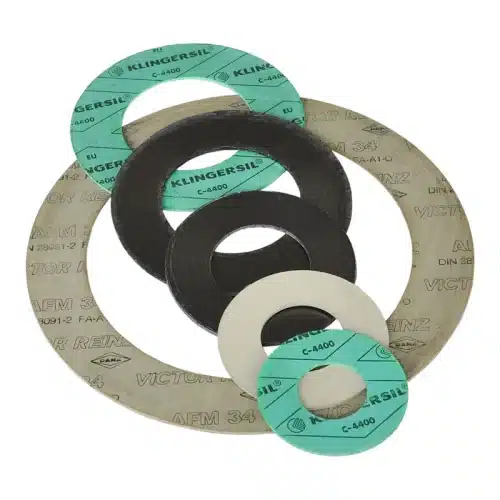 Strainer cover gaskets: groove gasket, spiral wound gasket, graphite with tanged steel insert, EPDM, FKM (Viton), PTFE, ePTFE and fibre gasket Klingersil or Klinger-Quantum