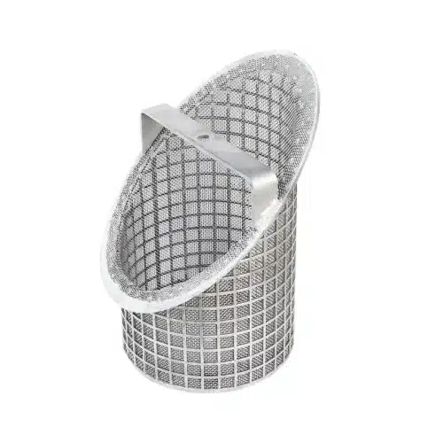 Stainless steel strainer element as a basket for the basket strainer, made to size in the right mesh size