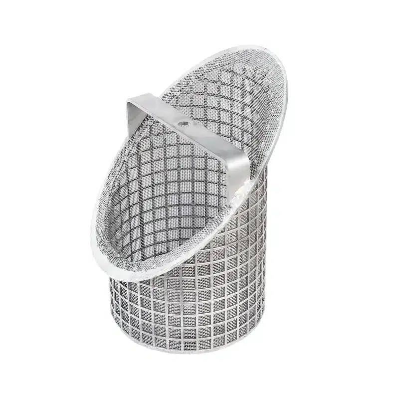 Stainless steel strainer element as a basket for the basket strainer, made to size in the right mesh size