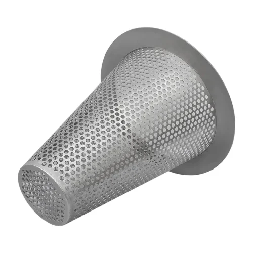 Witch hat strainer DN350 in stainless steel as a temporary strainer for oil and heavy fuel oil lines in the tank farm
