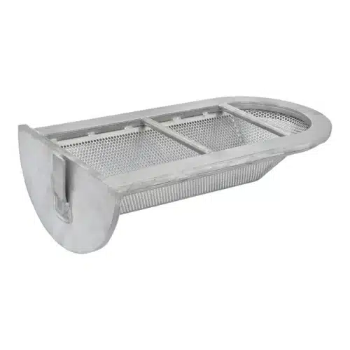 Stainless steel screen plate for the T-type strainer DN200, detail view of the spare part