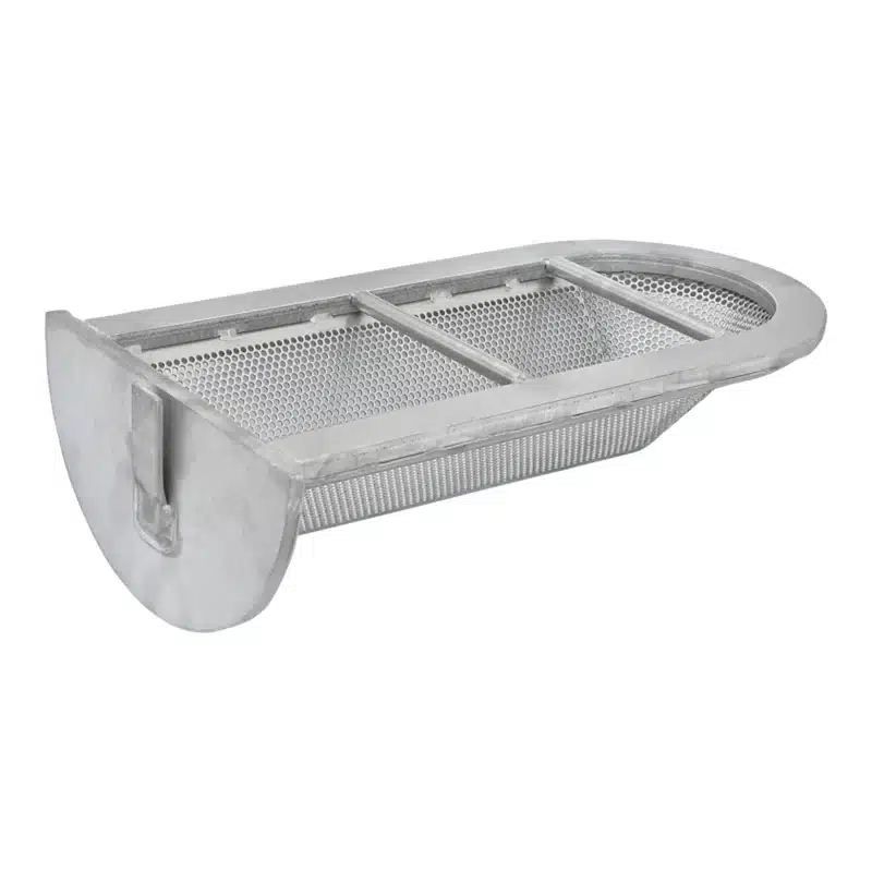 Stainless steel screen plate for the T-type strainer DN200, detail view of the spare part