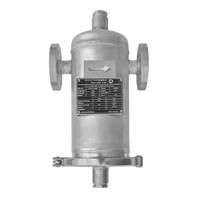 Pot type strainer DN25 in stainless steel, screen change from below