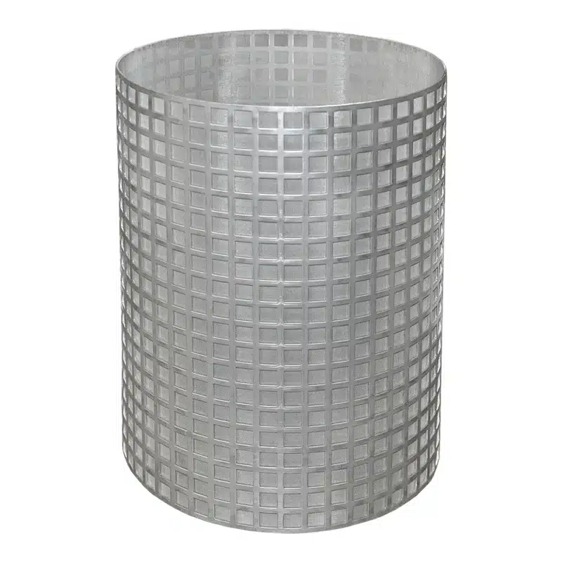 Fine stainless steel strainer element with support basket for the Y strainer