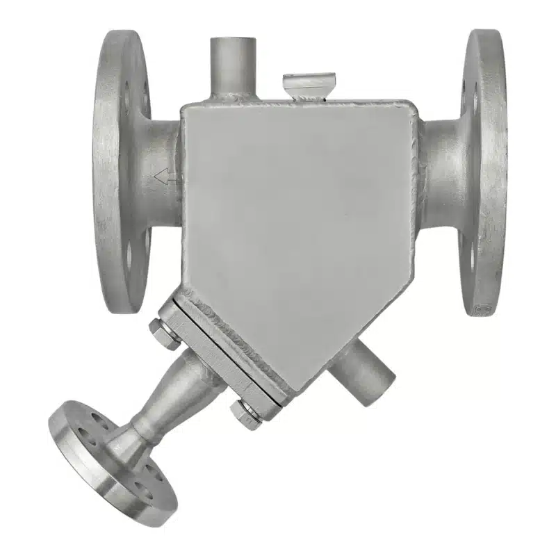 Stainless steel Y strainer with welded heating jacket