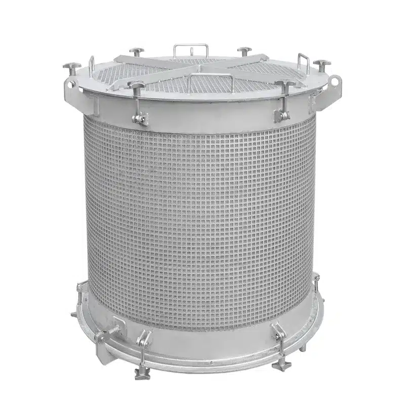 Stainless steel industrial screen in the shape of a tea strainer, made to drawing in the required shape