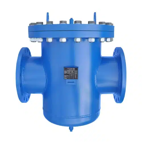 Strainer housing primed and painted in RAL 5010 blue as the standard for surface finish and corrosion protection