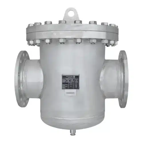 Stainless steel basket strainer DN250 PN40 with lifting lug, designed for steam and hot water