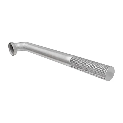 Stainless steel suction pipe as suction strainer to protect the pump at the end of the suction line