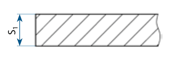 Sectional drawing of sealing face Form AA: line blind or screen ring flat on both sides for flat-face flanges