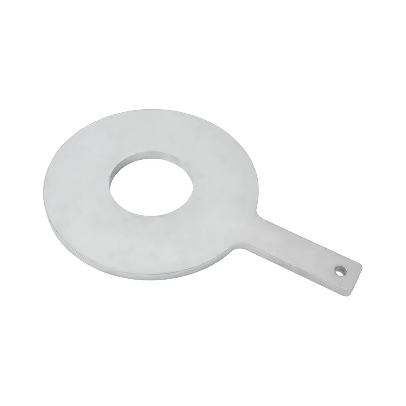 Paddle spacer in stainless steel as a line blind with full bore for the flanged joint