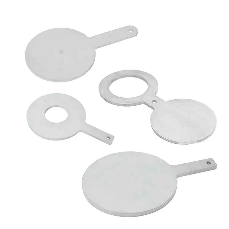 Line blinds in stainless steel or carbon steel for flanged joints in pipelines: spade blind, paddle spacer, spectacle blind and restriction orifice plate