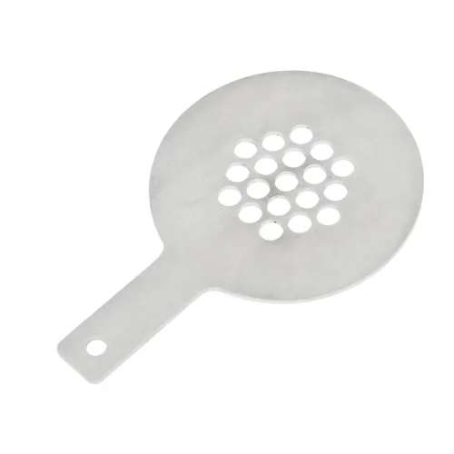 Flat plate strainer with coarse perforation as a temporary strainer, one of the custom-made designs