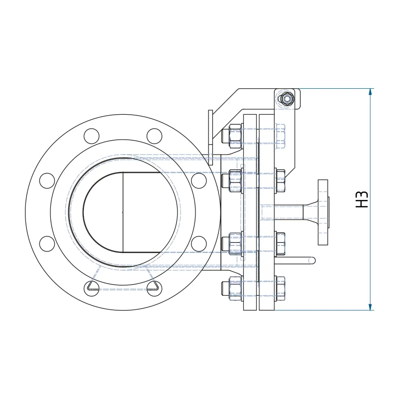 Technical drawing of the T-type strainer with the dimensions of the series, part 2